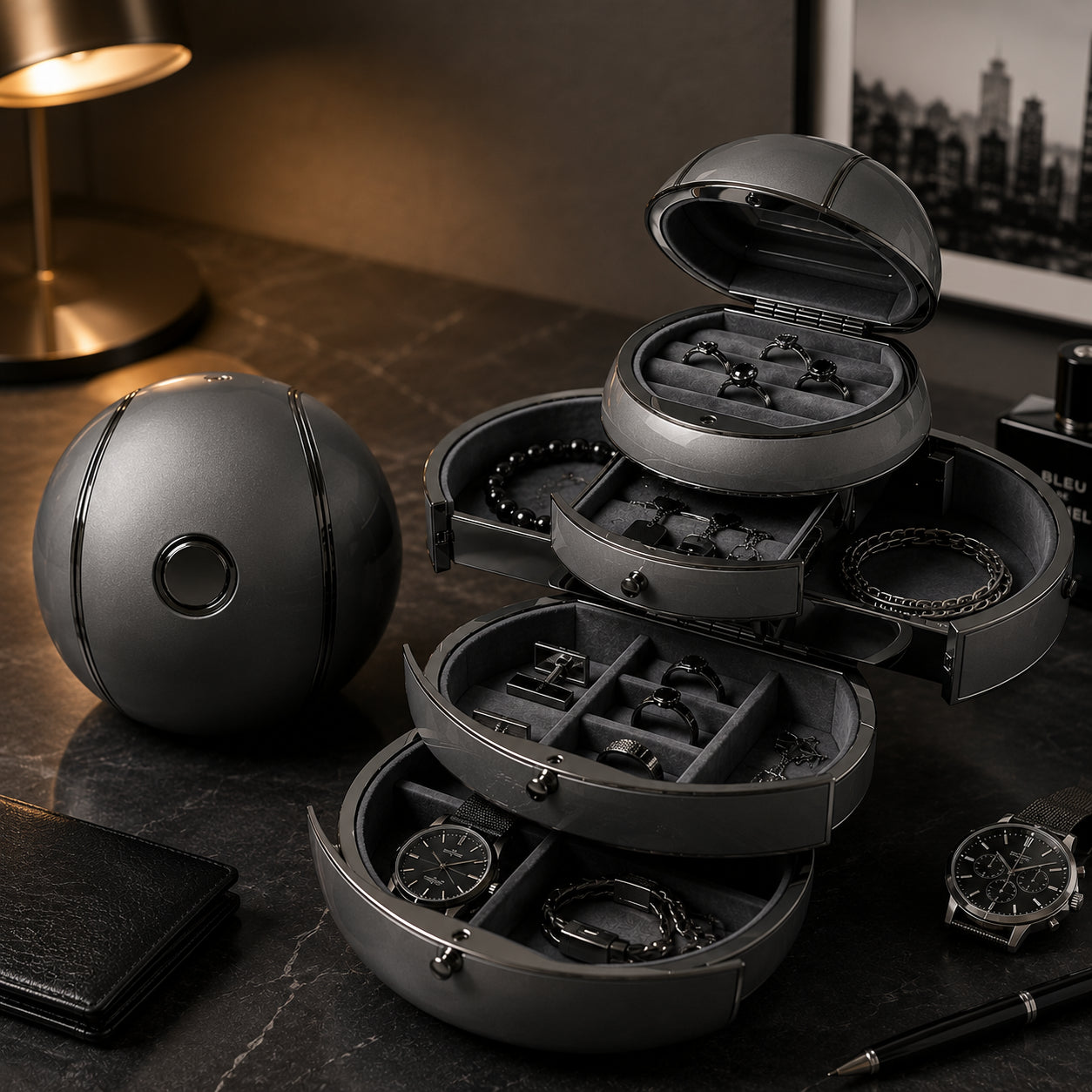 ⏰Last Day Promotion 48%OFF⏰Automatic Deformable Spherical Jewelry Box