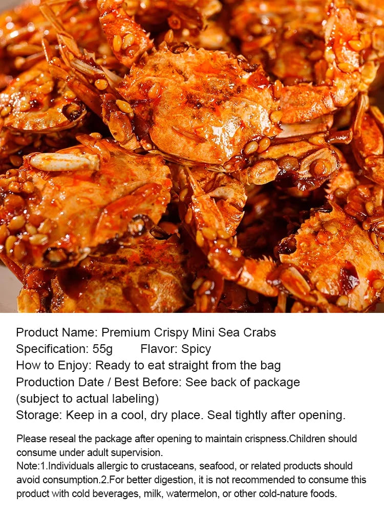 Spicy Sea Crab Snacks - High in Protein, Low in Sodium