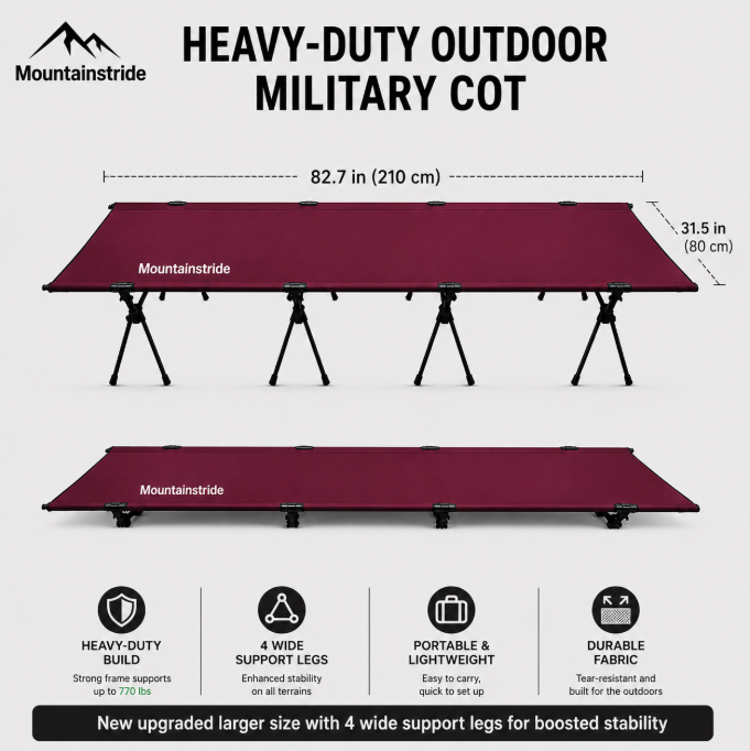 Mountainstride ArmyWild Portable Camping Cot