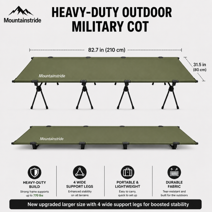Mountainstride ArmyWild Portable Camping Cot