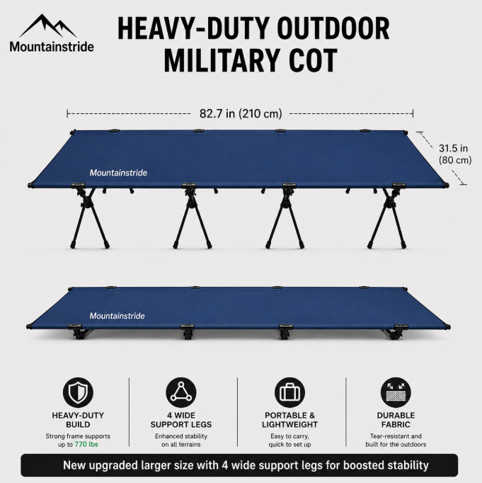 Mountainstride ArmyWild Portable Camping Cot