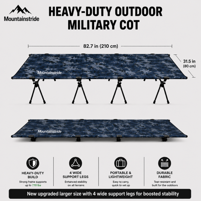 Mountainstride ArmyWild Portable Camping Cot