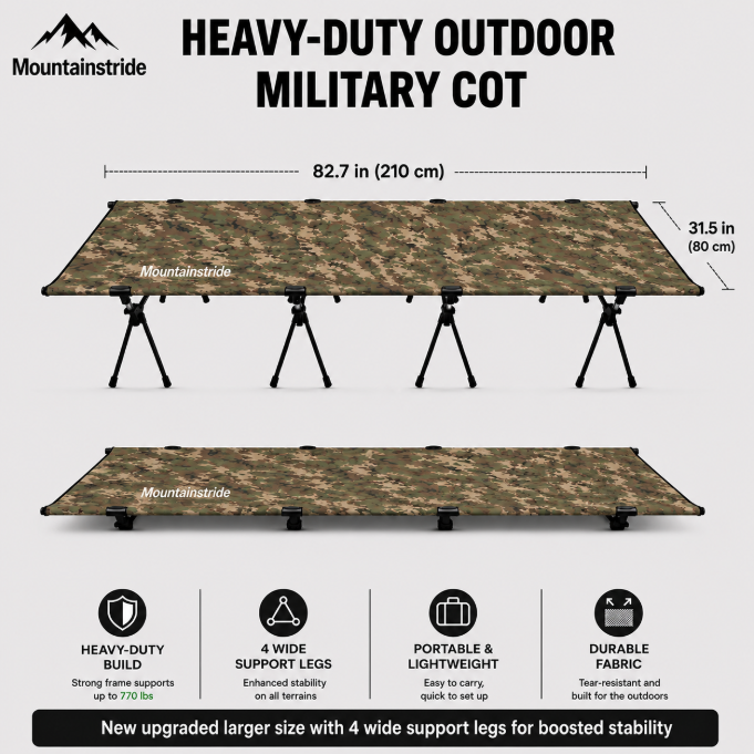 Mountainstride ArmyWild Portable Camping Cot