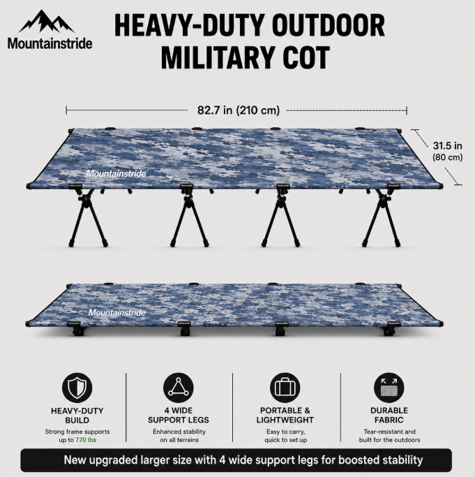 Mountainstride ArmyWild Portable Camping Cot