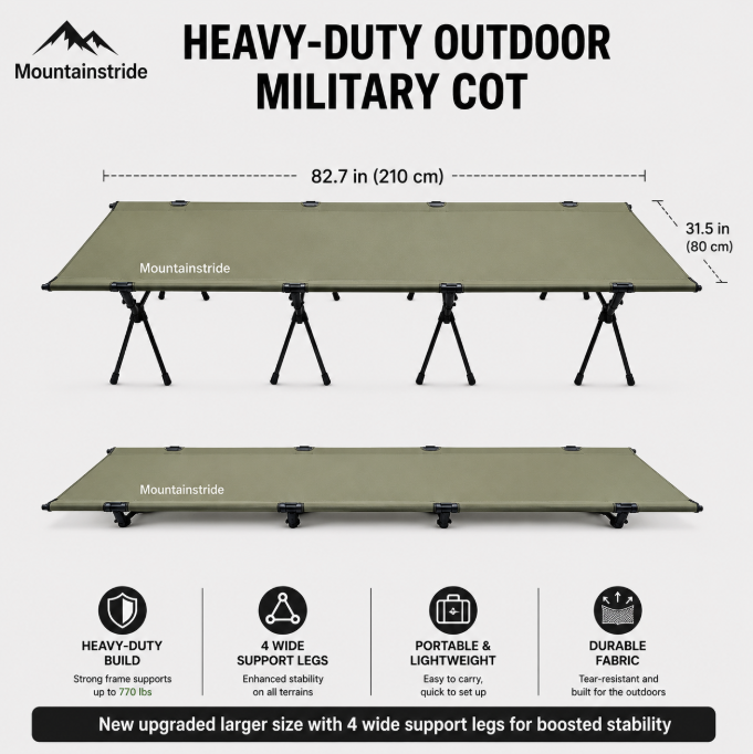 Mountainstride ArmyWild Portable Camping Cot