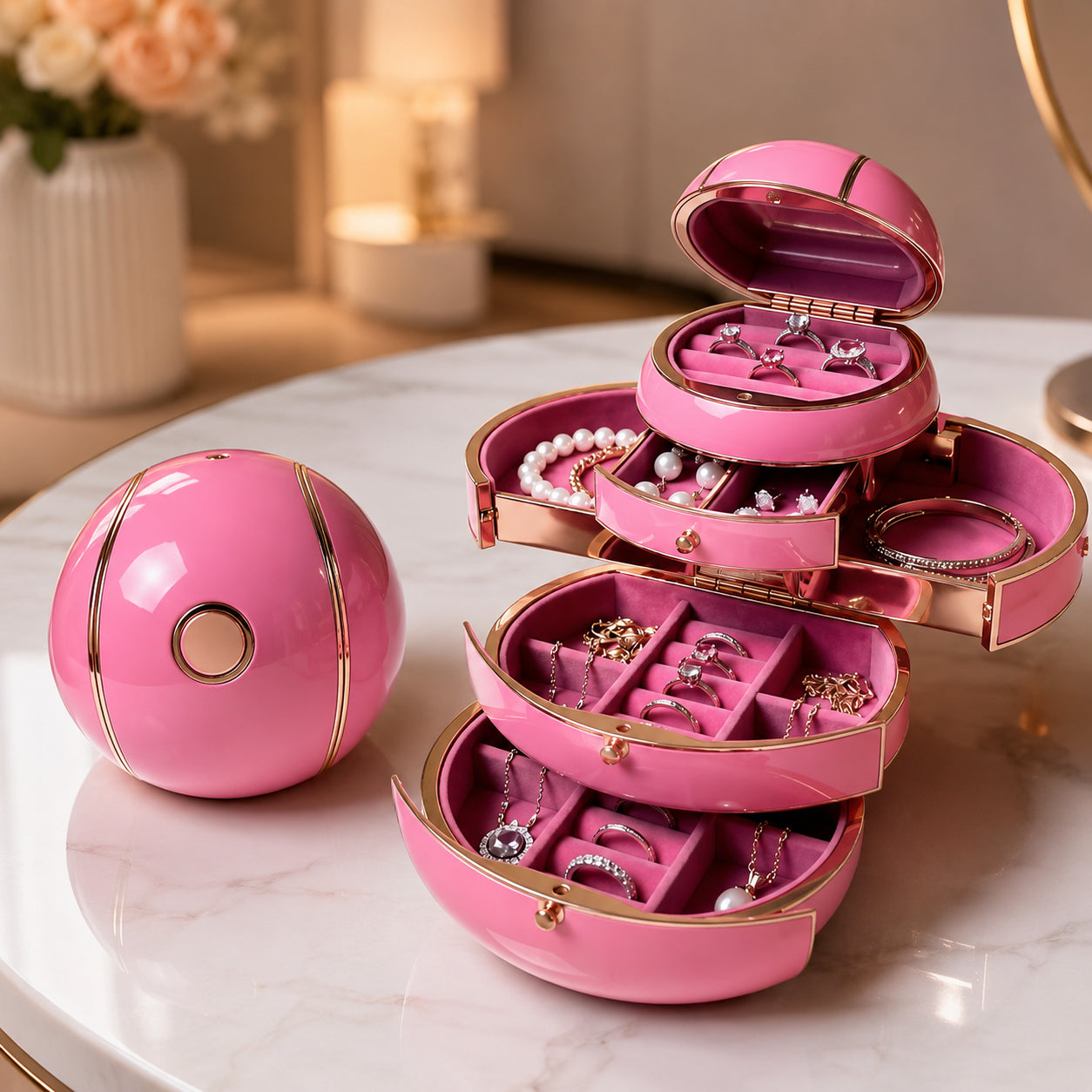 ⏰Last Day Promotion 48%OFF⏰Automatic Deformable Spherical Jewelry Box