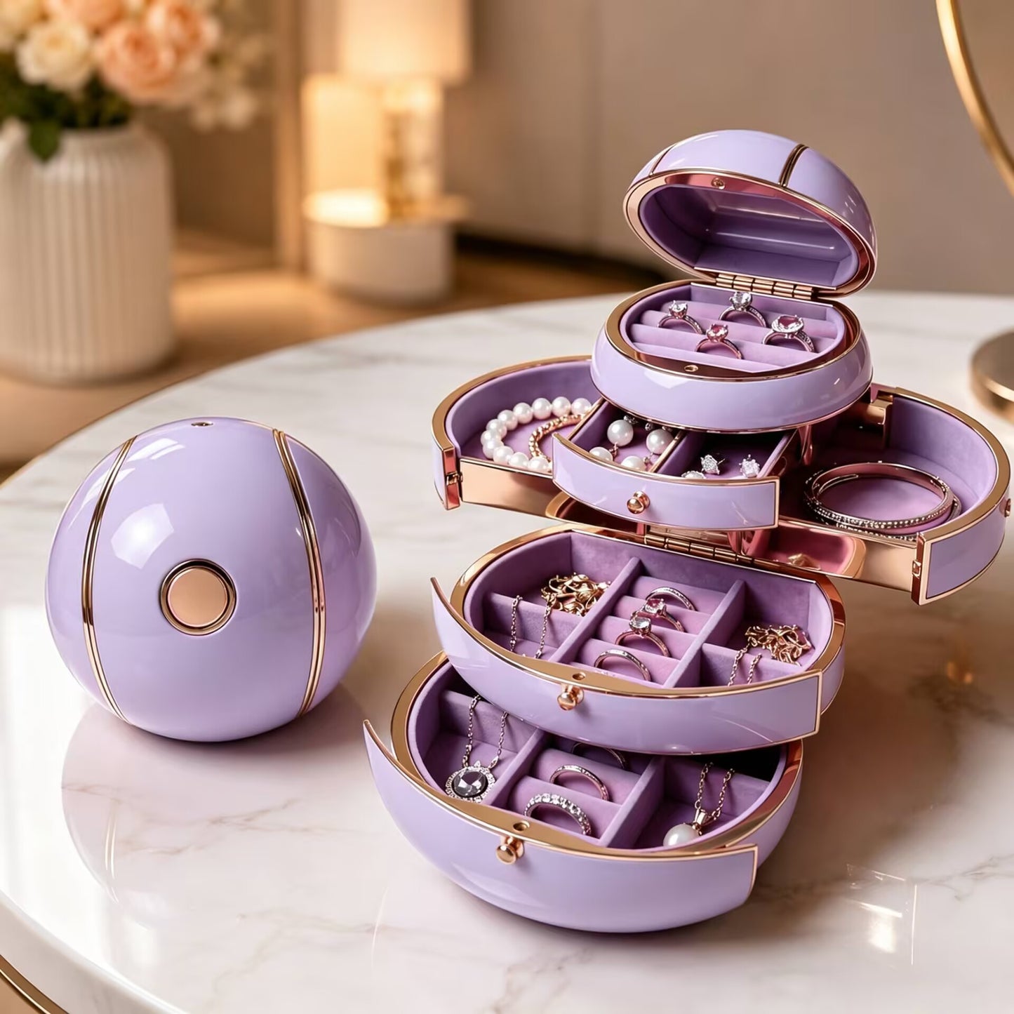 ⏰Last Day Promotion 48%OFF⏰Automatic Deformable Spherical Jewelry Box